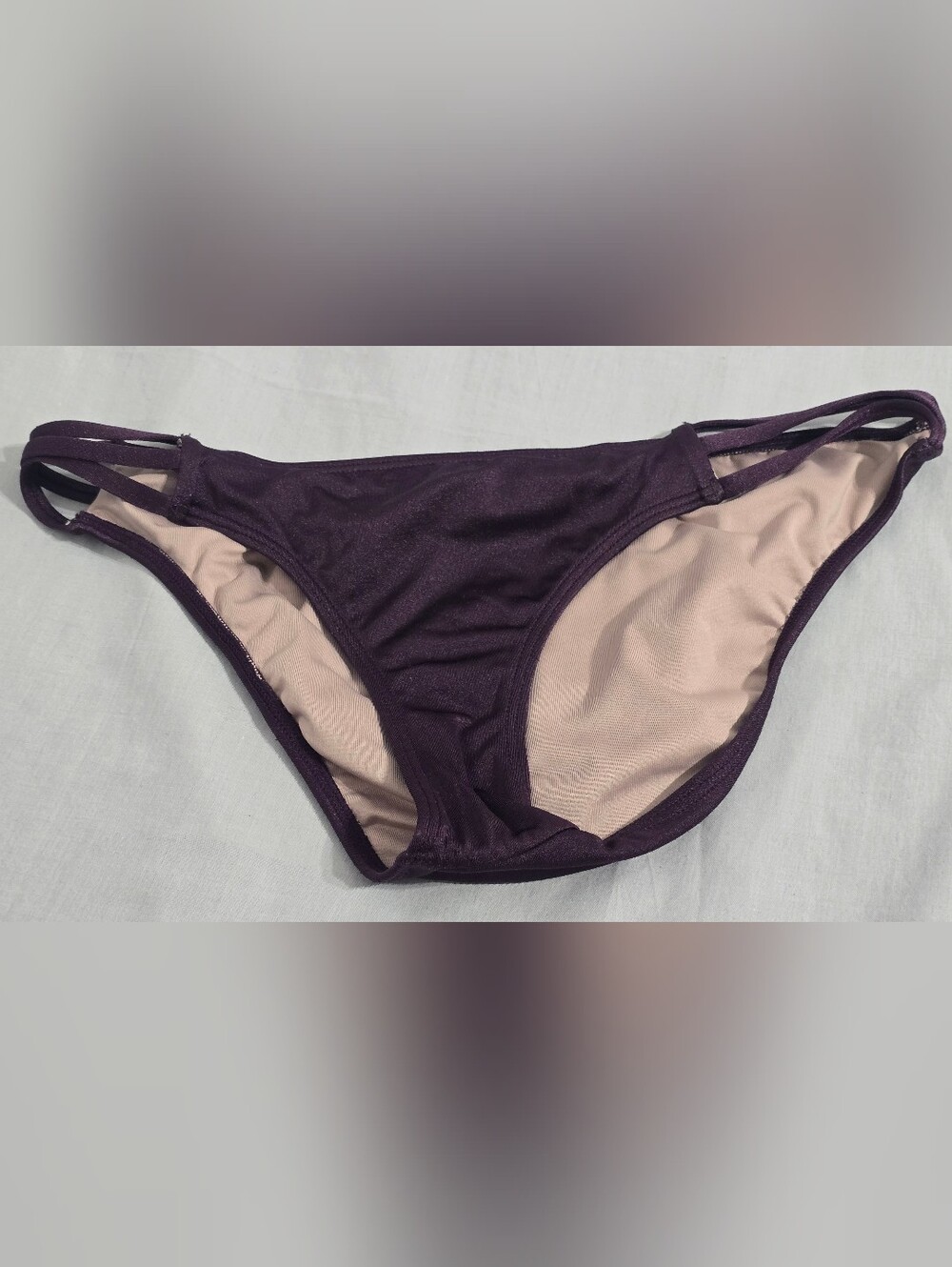 Victoria's Secret Dark Purple Strappy Bikini Bottom